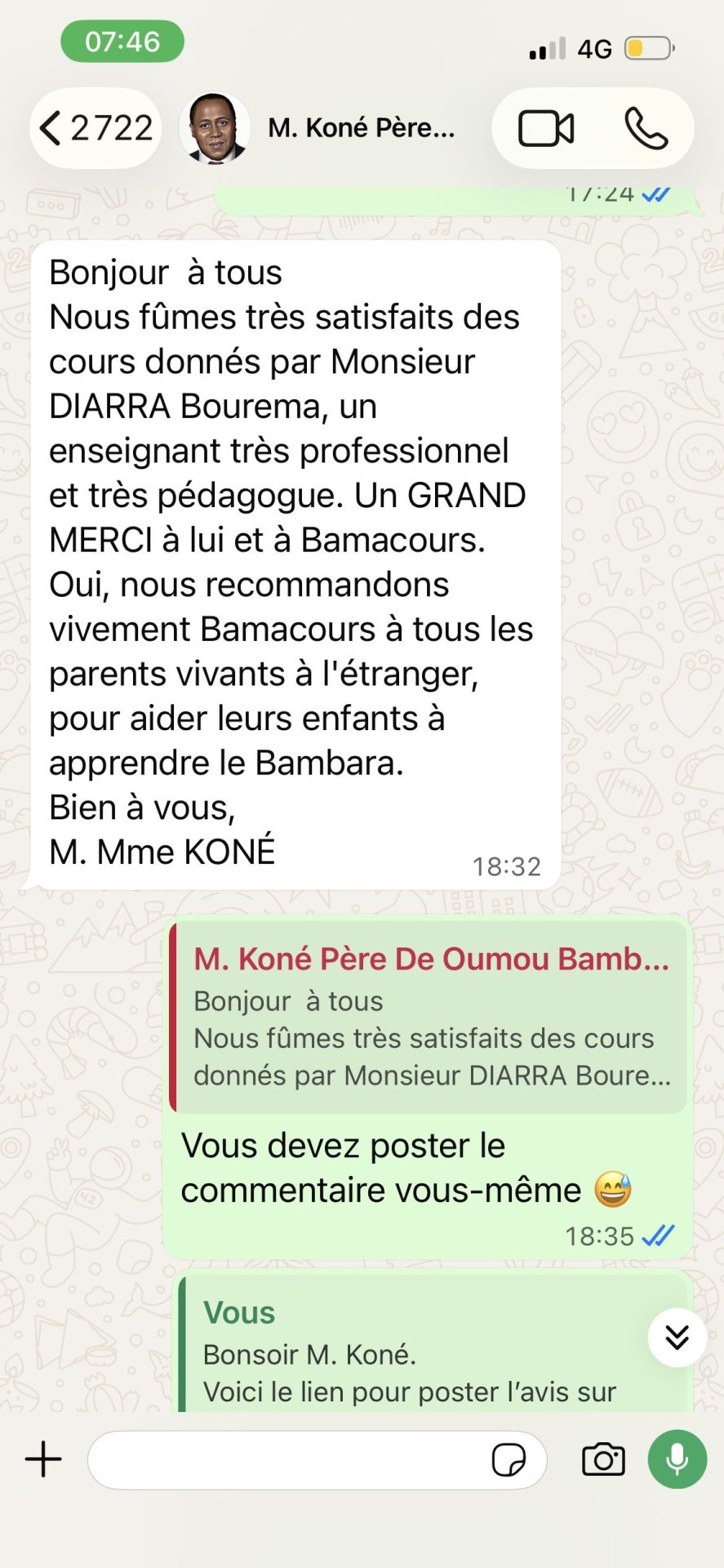Retour d'expérience d'un apprenant sur la méthode conversationnelle Bamacours